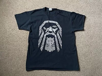 Buy VIKING  ~ Black Odin/Valhalla/Nordic/Compass/Ragnar/Raven T-shirt ~ Size L • 9.50£