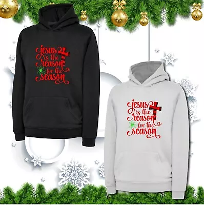 Buy Jesus Is The Reason For The Season Christmas Hoodie Cross Xmas Religious Faith • 20.99£