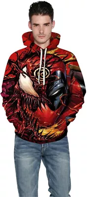 Buy Leezeshaw Boy's Venom Hoodies, Men's 3D Venom Carnage Printed Hooded Pullover XL • 14.99£