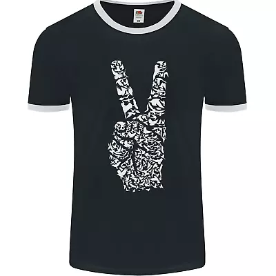 Buy Peace Word Art Hippy Environment Mens Ringer T-Shirt FotL • 12.99£