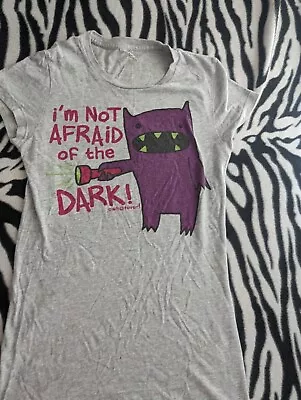 Buy Emo Scene I'm Not Afraid Of The Dark Monster T-shirt Womens Small Fitted  • 5£