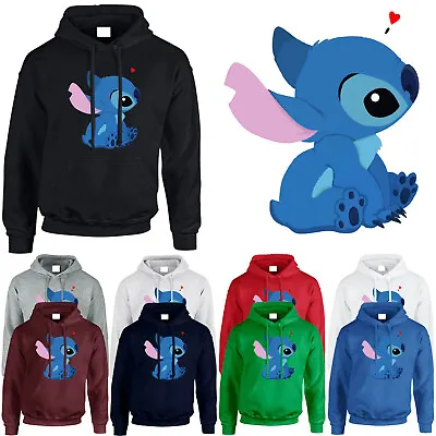 Buy Heart Lilo And Stitch Ohana Xmas Gift Mens Hoodie Unisex Pullover Tops • 16.99£