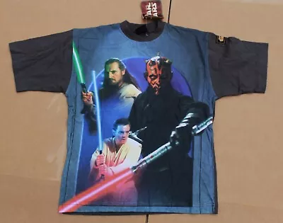 Buy Vintage 1999 Star Wars Episode 1 The Phantom Menace T-shirt • 45£