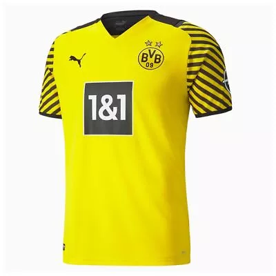 Buy Puma BVB Home Replica Short Sleeve V-Neck Yellow Mens T-Shirt 759036 01 • 74.99£