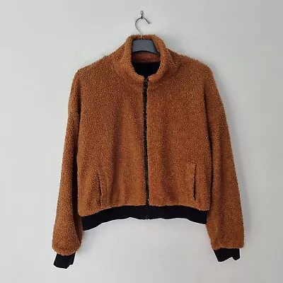 Buy Fabletics Spencer Reversible Teddy Bear Jacket Size 14 Orange Black • 25£