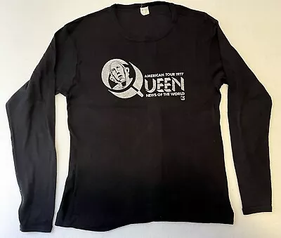 Buy Vintage Queen News Of The World 1977 Tour Longsleeve T Shirt Single Stitch • 236.76£
