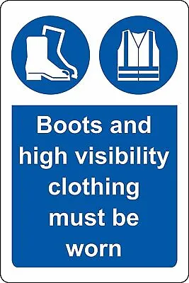 Buy Boots And High Visibility Clothing Must Be Worn Safety Metal Park Safety Sign • 2.99£