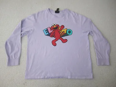 Buy H&M Sesame Street Shirt Womens Large Purple Elmo Collab Long Sleeve Crew Neck • 10.66£