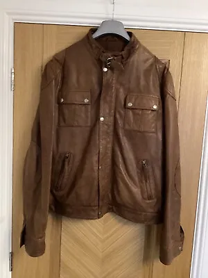 Buy Mens Helium Brown Leather Jacket Size 2 XL.Chest Measurement 48 Inches. • 38£