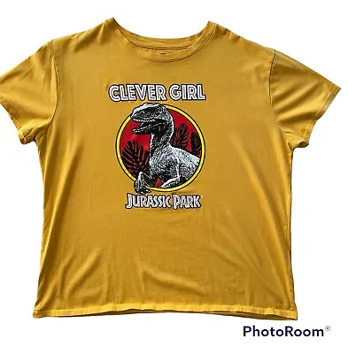 Buy Jurassic Park Dino Shirt Size 2XL Yellow Red Black Reads “Clever Girl” Women’s T • 12.30£