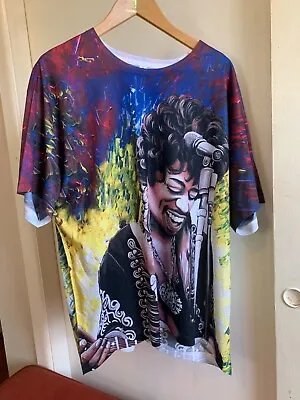 Buy Sublivie Jimi Hendrix Merch Multi Colored Painterly T-Shirt Size XL • 14.14£