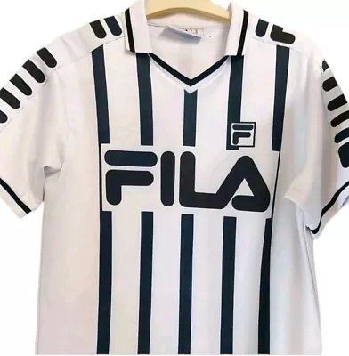 Buy Fila Football T-Shirt XS Block Stripe. Football Inspired Top T Shirt Tshirt B&w. • 4.99£