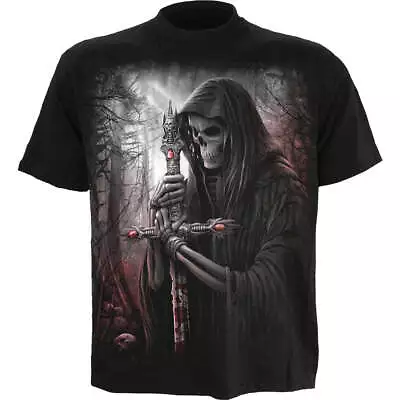 Buy Soul Searcher Mens T-Shirt Spiral Direct Grim Reaper Skull Acid Wash • 15.99£