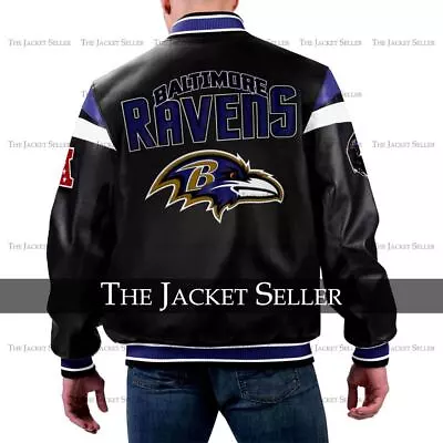 Buy NFL Baltimore Ravens Leather Jacket For Men And Women • 155.08£