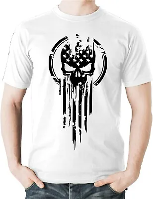 Buy American Warrior The Punisher T-Shirt Top Marvel Comic USA Tee CLEARANCE • 12.50£