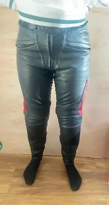 Buy Womens Size 48 Engineered Skin Rev’it Red And Black Leather Motorcycle Pants VGC • 79.99£