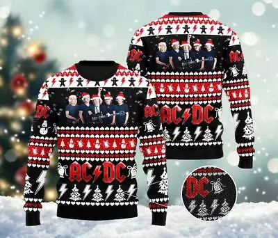 Buy ACDC Band Ugly Christmas Sweater, ACDC Rock Band Sweatshirt, AaCDC Band Merch • 36.85£