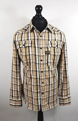 Buy G-star Raw Brass Rewind Shirt Mens Large Flannel Cotton Checked Size Large... • 14£