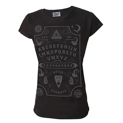 Buy OUIJA BOARD Grey Font Womens Capsleeve T-Shirt Tattoo, Street, Occult, Gothic • 17.95£