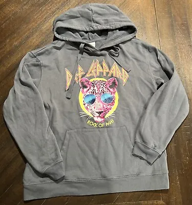Buy Def Leppard Hoodie Concert Sweatshirt Pullover L Graphic Rock Of Ages Band • 33.14£