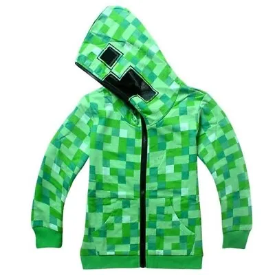 Buy Minecraft Creeper Kids Boys Youth Hoodie Zip-Up Coat Sweater Jacket • 11.99£