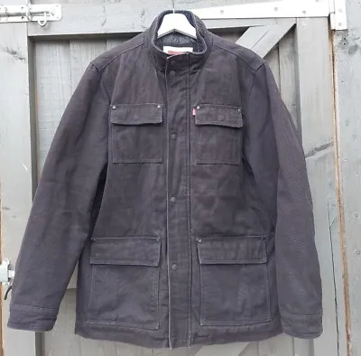 Buy Men's Vintage Levis Coat Black Jacket Size Medium Warm Winter Collar Levi • 34.99£