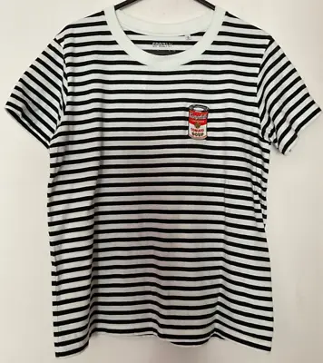 Buy Andy Warhol Soup Can Black White Stripe Jersey Cotton S/s Uniqlo T-shirt S 36” • 17£