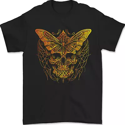 Buy A Golden Moth Skull Mens T-Shirt 100% Cotton • 9.99£