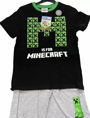 Buy Minecraft Gaming Short Pyjamas Age 10-11 New With Tags • 7.99£