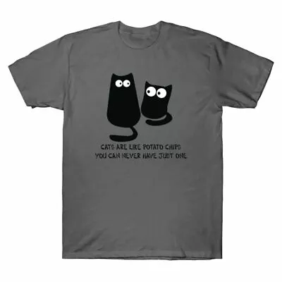 Buy Funny Chips Short Tee Men's Cotton Potato Sleeve Like Cats Are T-Shirt Gift • 14.99£
