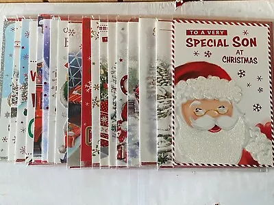 Buy New Individual Son Christmas Card Xmas Foil/glitter-maximum £1.00 P&p • 1.19£
