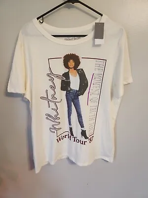 Buy Whitney Houston 1987 World Tour Concert T Shirt Women's Sz XL Made In 2023 NWT • 6.63£