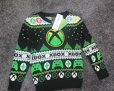 Buy OFFICIAL XBOX Knitted Christmas Jumper Boys Kids 100% Cotton Logo Gamer Gift • 10£