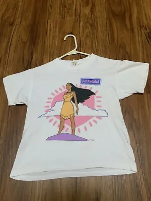 Buy Vintage Disney Pocahontas T Shirt 90’s Single Stitch Youth Size 6 - 7 • 37.88£