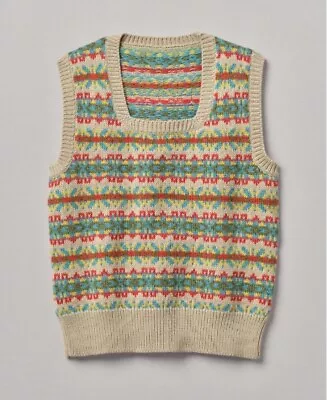 Buy Toast Fairisle Wool Cotton Knitted Vest Tank 8 10 12 Vintage Look 30s 40s Boho • 95£