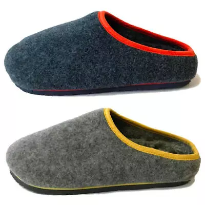 Buy Mens Slip On Indoor Felt Footbed Warm Lined Mule Comfy Luxury Slippers Sz • 13.99£