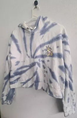 Buy Jay Jays TieDye White Blue Cropped Hoodie Disney Bambi Thumper Jumper/Sweatshirt • 31.22£