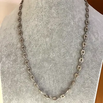 Buy Vintage Decorative Silver Tone Metal Chain Necklace 68cm Heavy Costume Jewellery • 21£