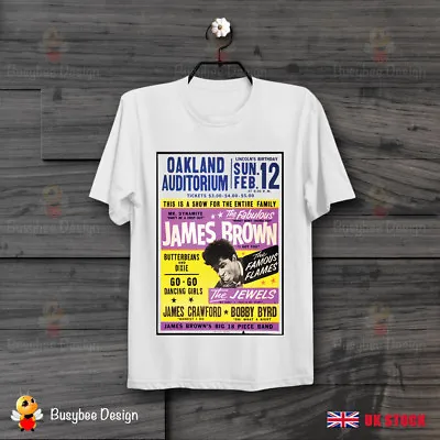 Buy James Brown Oakland Auditorium Poster Soul Funk Cool Vintage T Shirt B249 • 7.99£