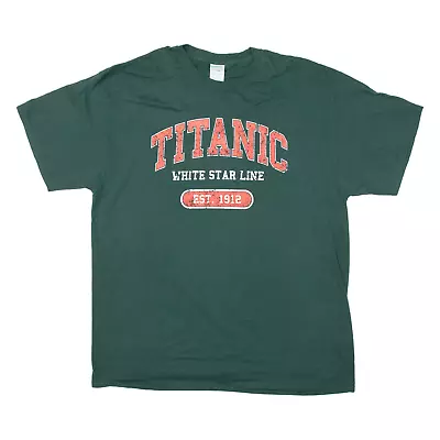 Buy PORT&COMPANY Titanic White Star Line Mens T-Shirt Green XL • 7.99£