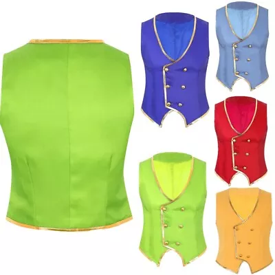 Buy Men's Waistcoat Festival Clothing Double-Breasted Outerwear Steampunk Costumes • 17.84£