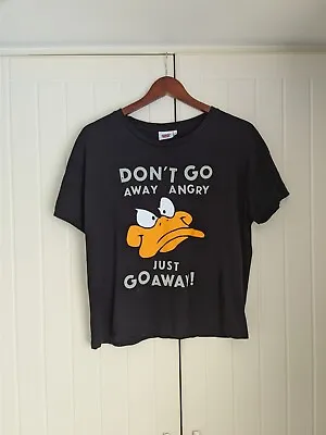 Buy Looney Tunes T-Shirt XS Black Cotton Daffy Duck Print • 7.25£