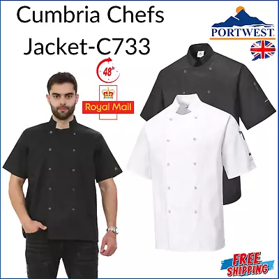 Buy PORTWEST Chefs Jacket Food Industry Cumbria Catering Chef Lightweight Coat -C733 • 19.95£