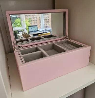 Buy Pandora Layered Jewellery Box Pink Hard Case Mirror • 29.99£