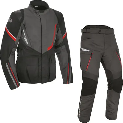 Buy Oxford Montreal 4.0 Dry2Dry Motorcycle Jacket & Trousers Black Grey Red Set Kit • 329.98£