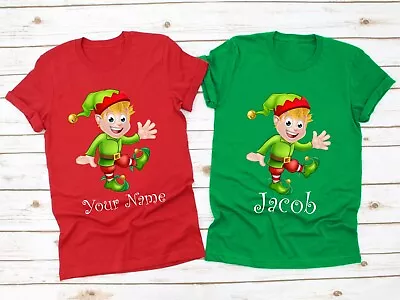 Buy Personalised Christmas Elf Your Name T-Shirt Xmas Elf Cartoon Character Tee Top • 9.99£