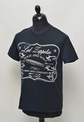Buy Led Zeppelin Rock And Roll Vintage Men's Black Tee Shirt Size S Made In Honduras • 41.14£