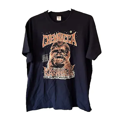 Buy Gildan Star Wars Mens XL Navy Blue Chewbacca Print Vintage 90's Tshirt Top • 29.99£