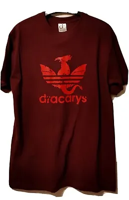 Buy Game Of Thrones Dracarys Dragon Command Dark Red Maroon Adidas Spoof T Shirt M • 19.99£