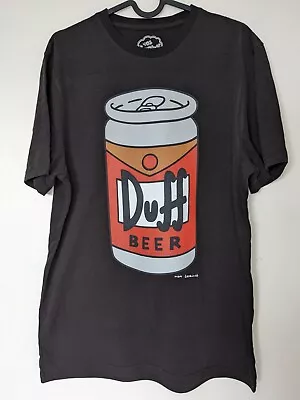 Buy The Simpsons Duff Beer Print Cotton Black T-Shirt Short Sleeve Crew Neck Size M • 11.49£